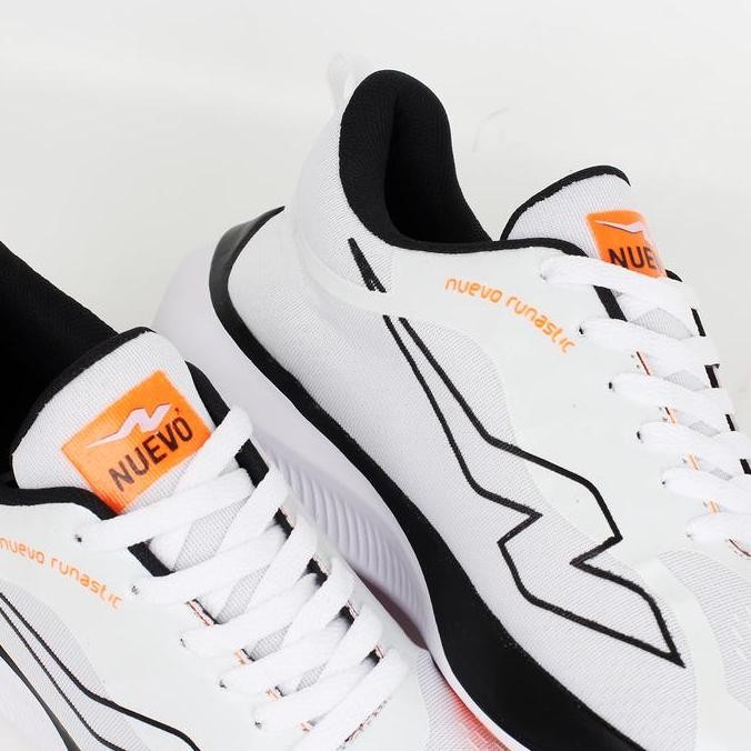 Nuevo - Sepatu Lari Pria Wanita Runastic Putih Hitam Sneakers Olahraga Running
