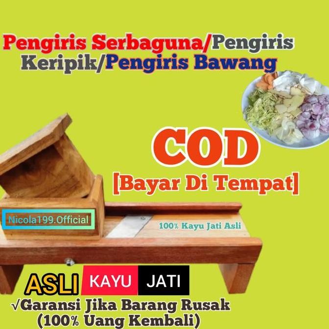 Parutan Serbaguna Kayu Jati Pengiris Bawang Irisan Keripik Pisang
