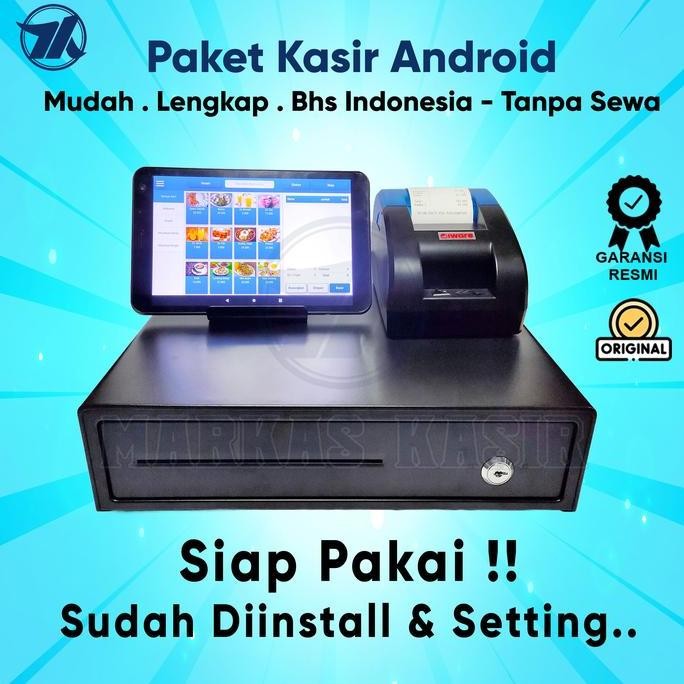 TERBARU - Paket Mesin Kasir Full Set Lengkap Android Resto Cafe Toko Retail Segala Usaha Software Pr