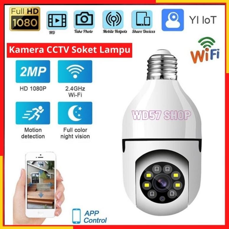 Kamera CCTV  Wifi Lampu Bohlam IP Camera Sisi TV 1080P Pengintai Tersembunyi Wireless Sensor IR Dual
