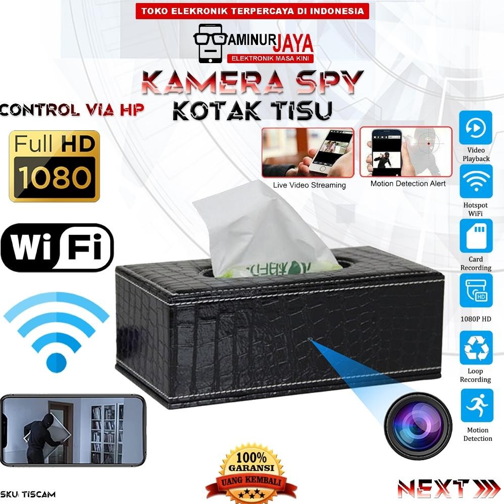 Kamera CCTV Wifi Wireless Portable IP Camera Box Kotak Tempat Tisu Tissue Resolusi Full HD 1080P Mot