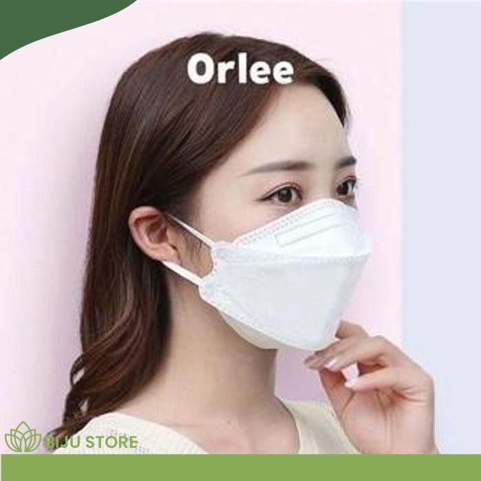 MASKER KF94 ORLEE 4PLY EARLOOP PEACH GREEN TEA MATCHA CREAM ISI 10 HOT DEAL