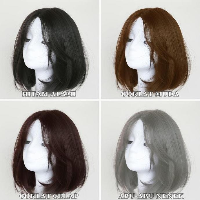 Wig wanita full kepala/wig rambut pendek/wig natural wanita/wig rambut pendek wanita/wig tanpa poni/