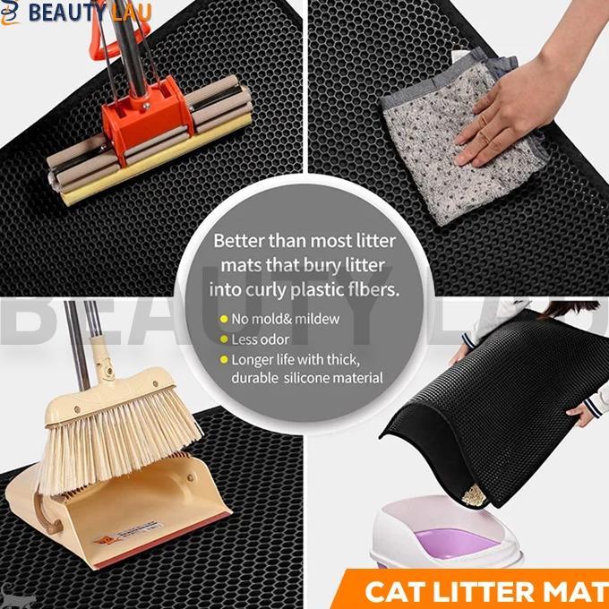 Viral Keset Karpet Pasir Kucing Alas Tatakan Pasir Kucing Cat Litter Mat Alas Litter Box Double Laye