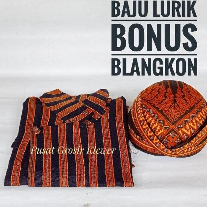 Baju Lurik Jawa Pria | Baju Lurik Bonus Blangkon | Baju Lurik Jawa Pria | Surjan Lurik Pria | Surjan