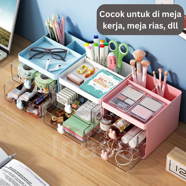 Iqr-914 9.9 Inaso Rak Kosmetik  Laci Tingkat Laci Susun Aesthetic Lemari Make Up Rak Mini Aesthetic 