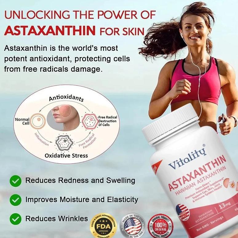 (Promo) Vitality Usa Premium Astaxanthin 13Mg 60 Kapsul Super Antioxidant Original
