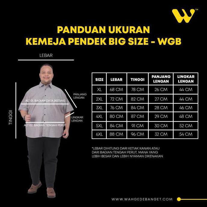 Wgb Kemeja Tenun V Neck Pria Big Size Special Collection Jumbo Xl Xxl