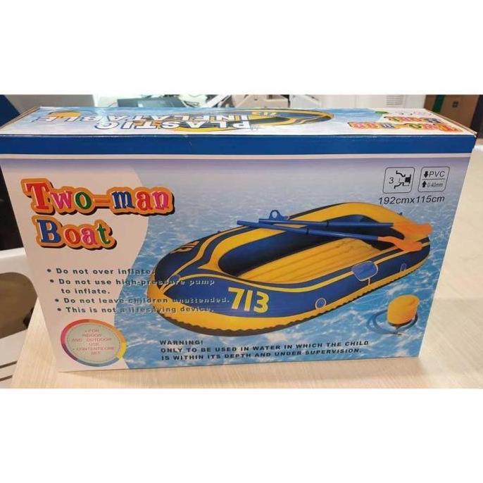 Perahu Karet Memancing Portable Inflatable Boat Kapasitas 2 Orang