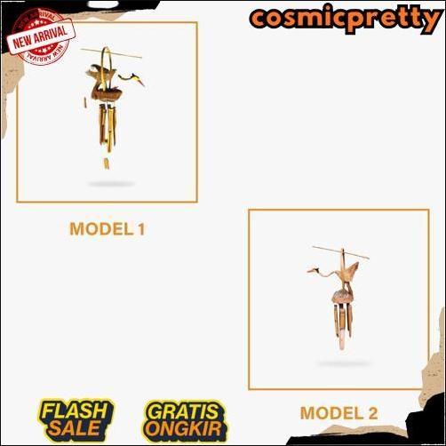 Gercep Lonceng Angin Bambu Motif Burung - Genta Angin Bambu - Gantungan Bambu - Lonceng Bambu - Lonc