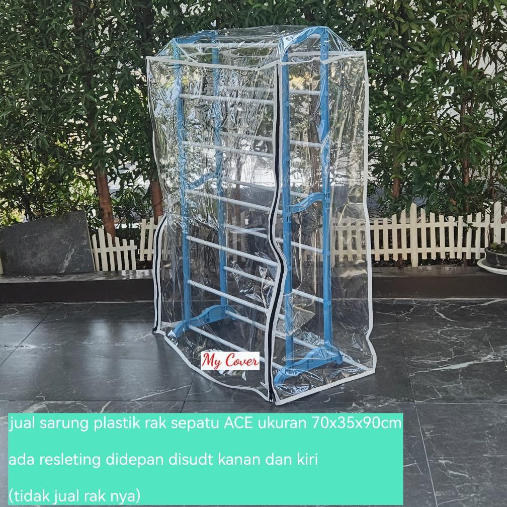 Oz67 Ready Stock Sarung Cover Plastik Pelindung Penutup Rak Sepatu Ace Hard Were Kerisbow Ukuran 70X