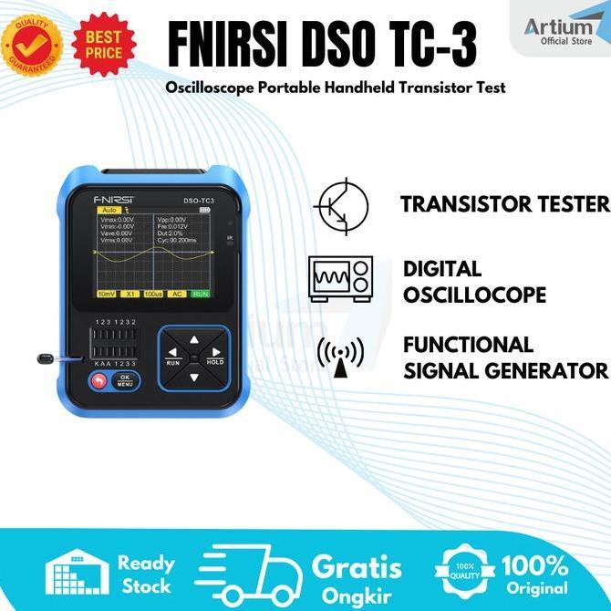 TERBARU - FNIRSI DSO-TC3 Oscilloscope Portable Handheld Transistor Test DSO TC3