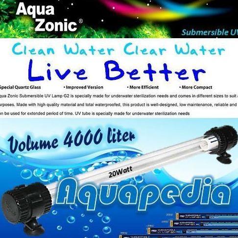 Aqua Zonic UV006 Lampu UV Celup Kolam 20watt Aquazonic Submersible UV