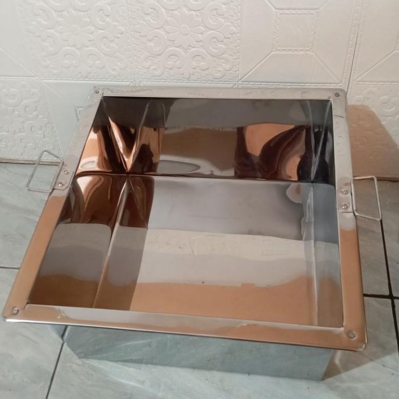 Dandang Mie Ayam Kotak 3 Lubang/Panci Mie Kocok Stainless Alat Masak Khusus