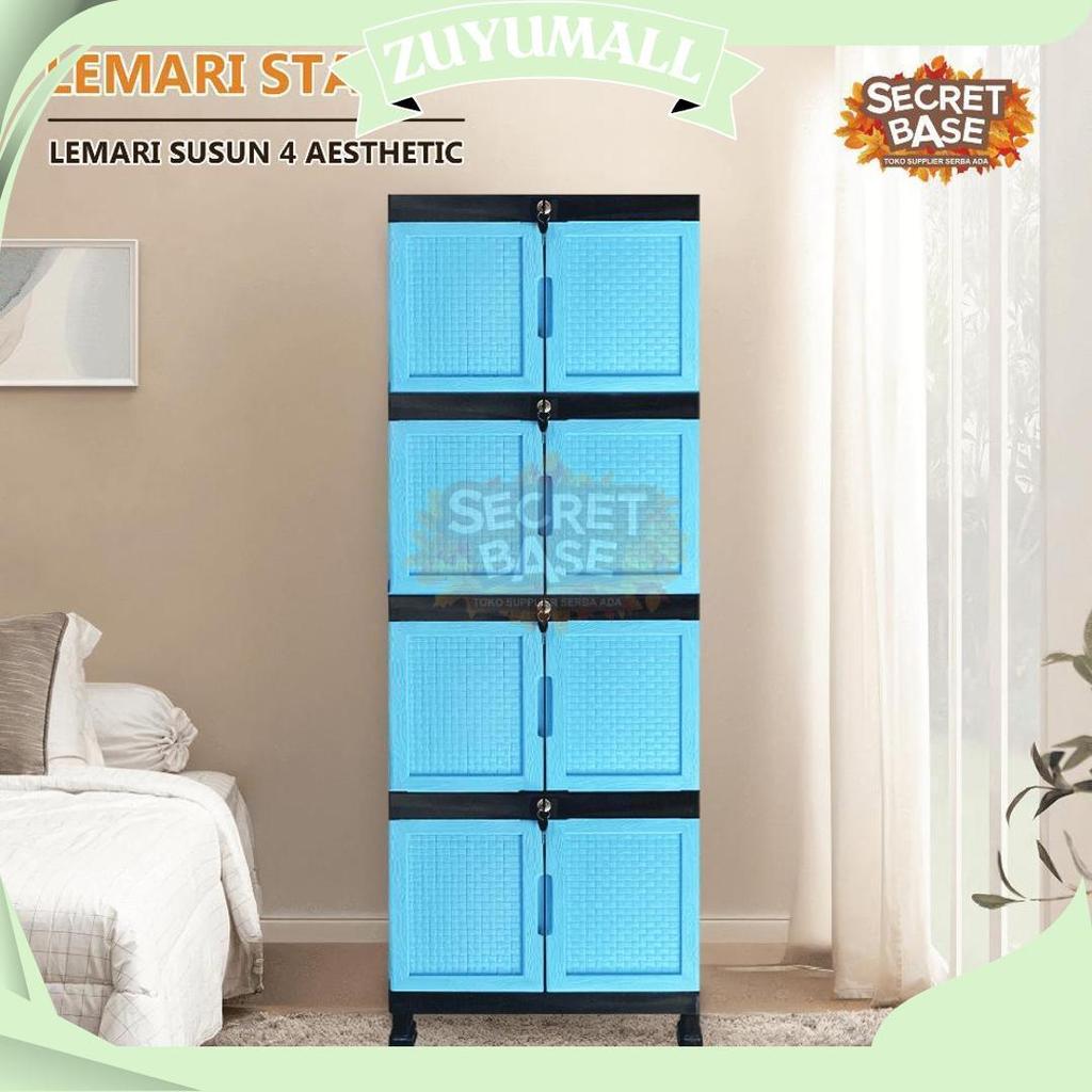Lemari Star Susun 4 - Kunci / Lemari Pakaian Jumbo / Lemari Plastik Susun Ori