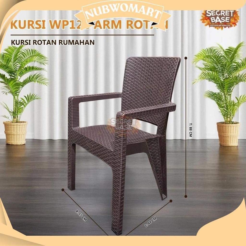Kursi Wp128 Arm Rotan - Bangku Plastik /Kursi Santai Teras /Kursi Kerja Sandaran Kokoh Murah Sale