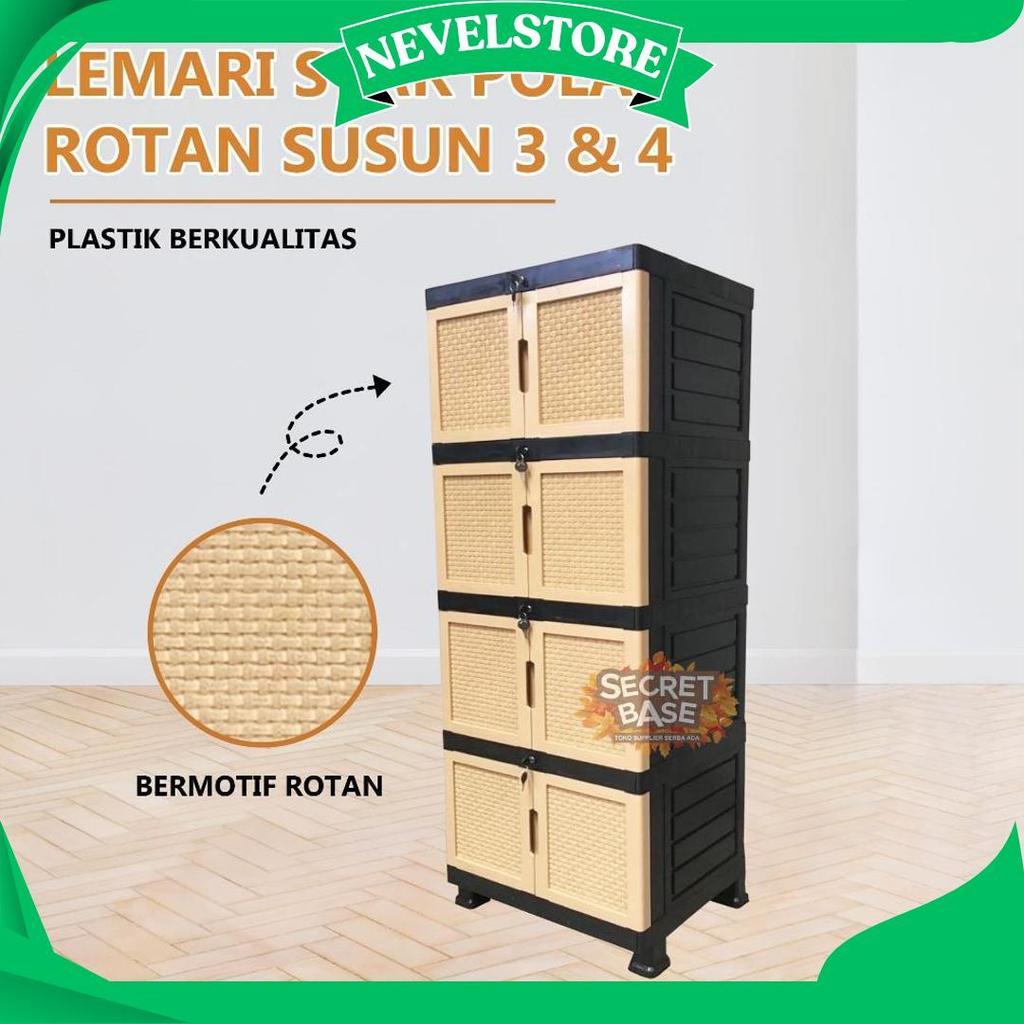 Lemari Star Susun 4 - Kunci / Lemari Pakaian Jumbo / Lemari Plastik Susun Cod