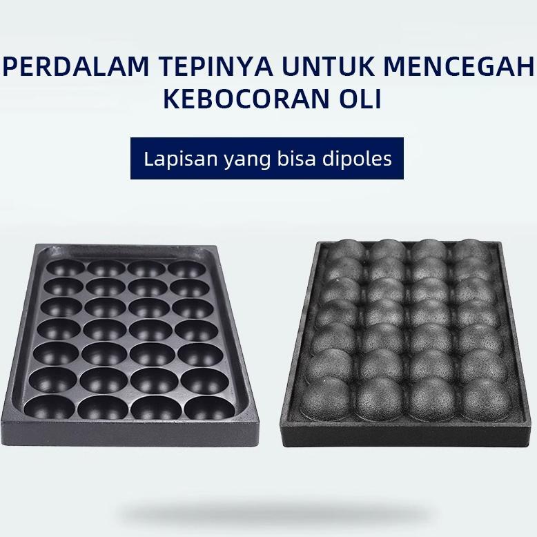 LENODI Mesin Kompor Takoyaki Listrik Teknologi Tinggi, 2 Varian Dengan Cetakan Lubang Bervariasi Unt