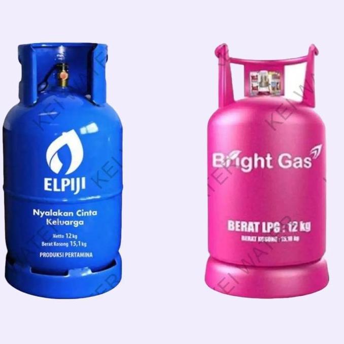 TABUNG GAS ELPIJI LPG 12 KG PINK BRIGHT GAS (TABUNG + ISI)