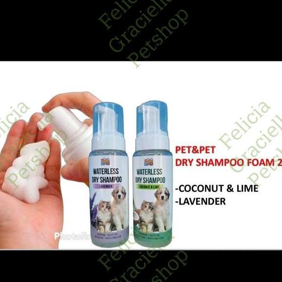 Waterless Dry Shampoo Deodzing Sampo Mandi Kering Kucing Anjing