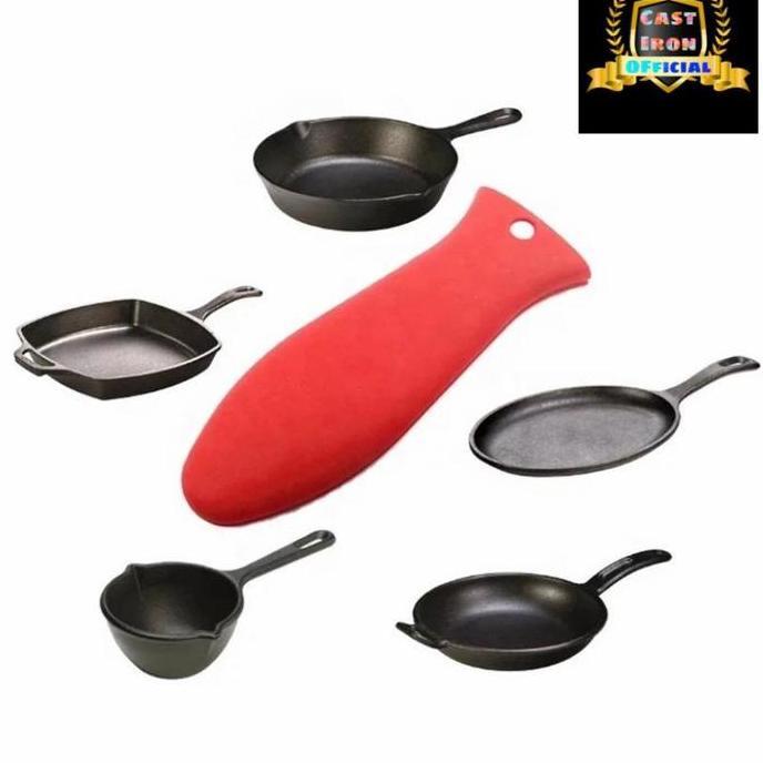 Silicone Hot Handle Panci Wajan Cast Iron Grill Skillet Dutch Oven Pro