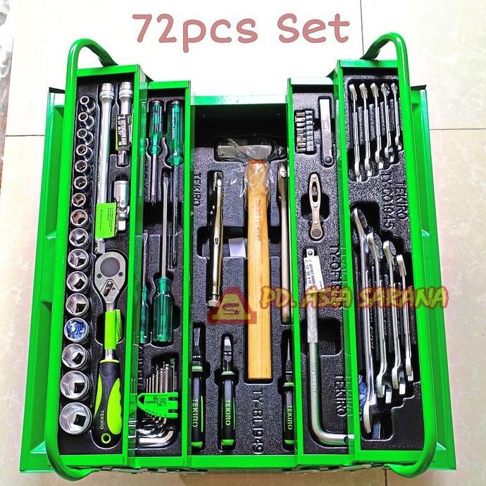 KIKYO- Toolkit Kunci Mekanik 72pcs Set TEKIRO ST-TB1944 Perkakas Tool Box Socket