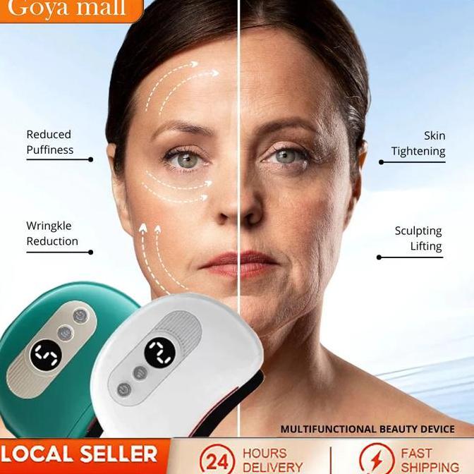 JOANNE- Alat Kecantikan Wajah Gua Sha Listrik / Rejuvenasi Wajah 9 Tingkat Getaran Pijat / Kerokan B