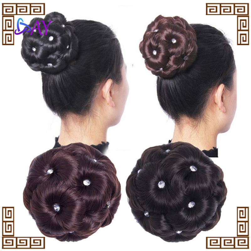Wig Sanggul Instan Premium dengan Hiasan 9 Bunga Untuk Pengantin & Pesta Sanggul Bali Modern yang El