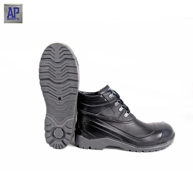Sepatu Boot Safety Ap Boots Ap Max Hitam Kontruksi Proyek | Ap Max