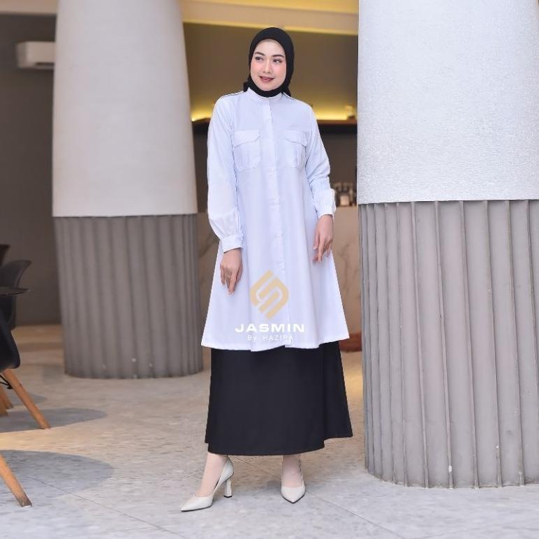 R.022  STELAN KERJA HITAM PUTIH. STELAN WANITA. STELAN TOYOBO TERBARU.STELAN .JASMINBYHAZIRA
