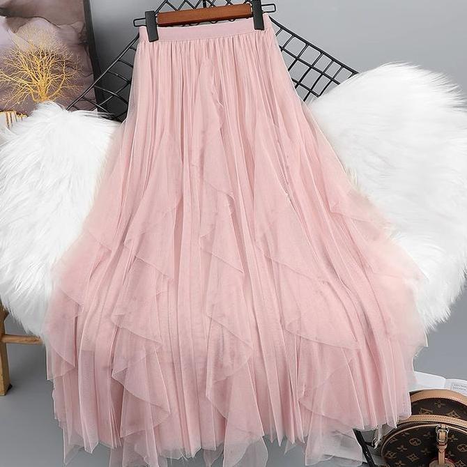 Tutu skirt rawis dewasa 3lyr /75cm Rok tutu asimetris panjang premium zig-zag Rok Tutu 7/9 Tebal Lay