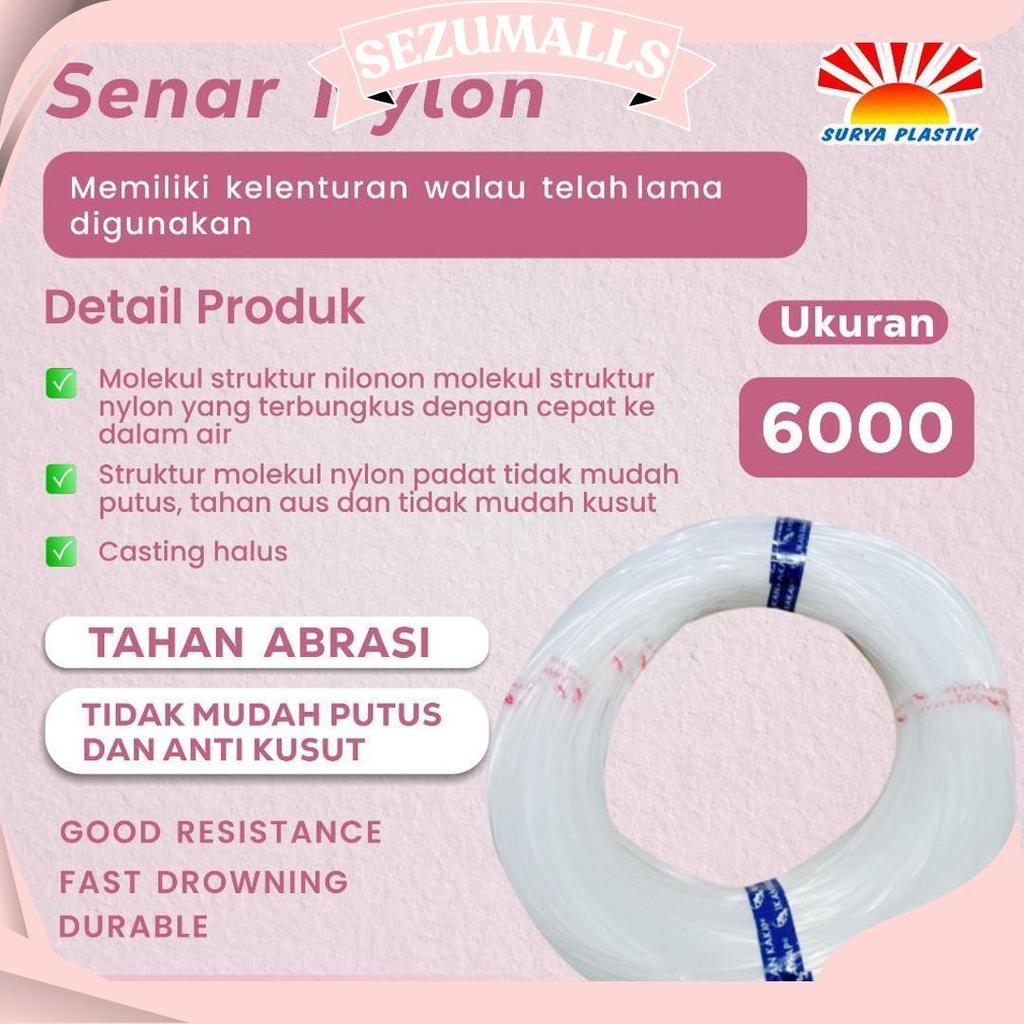 Senar Cap Ikan Kakap  Ukuran 6000 (150)  Per Roll /Tali Senar Pancing / Senar Layangan Ori