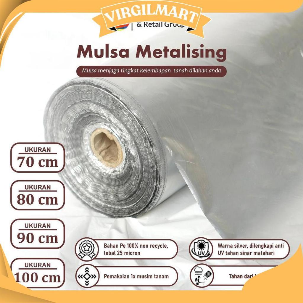 Plastik Mulsa Perak 1 Roll 8 Kg Mulsa Grenjeng Lebar 90 Cm Promo