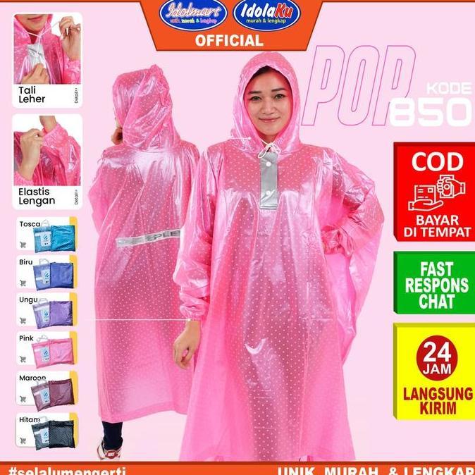 // IDOLMART Jas Hujan Ponco Pop Plevia 850 Poncho Motor Unisex- Bekasi //