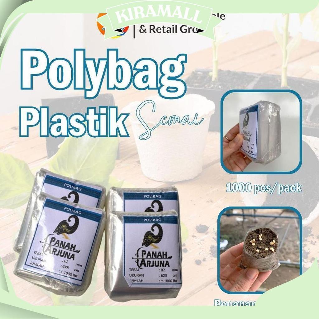 Polybag Semai 6X7 Plastik Semai/Polybag Benih 1Ikat= 1000Pcs Polybag Cabai Promo Puncak