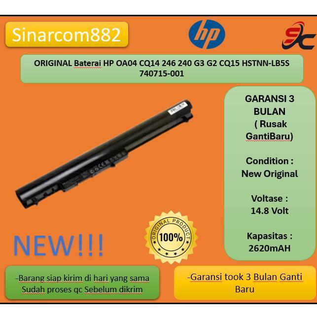 Original Baterai Laptop HP TPN-F115 TPN-C113 TPN-C114 OA04 Aksesoris deskop dan laptop