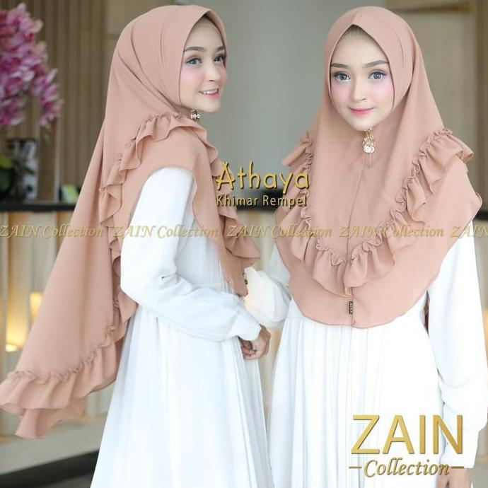 DF192 }} Hijab Syar'i Premium / Khimar syari Rempel / Khimar ceruti 2 layer Ped Soft Anti Tembem > H