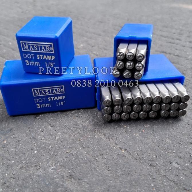 BROOK Alat Ketok Huruf Angka Set 3 Mm Model Titik Bintik Mastar Dot Stamp 3Mm 1/8"