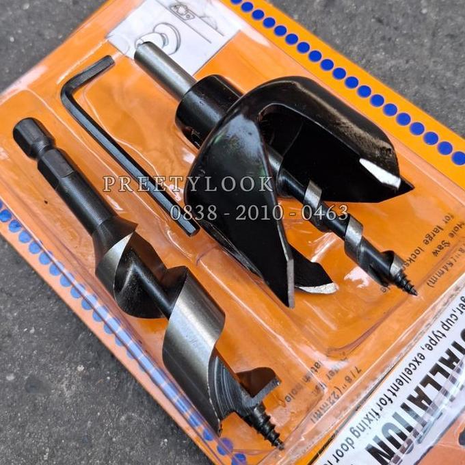 RORONOA Mata Bor Lubang Kunci Pintu Set Mata Bor Pelubang Kayu