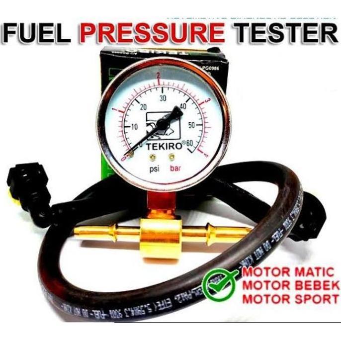 MI-GUSTASTU Alat Ukur Tekanan Pompa Bensin Motor dan Mobil Fuel Pump Tester Injektor 6mmx8mm