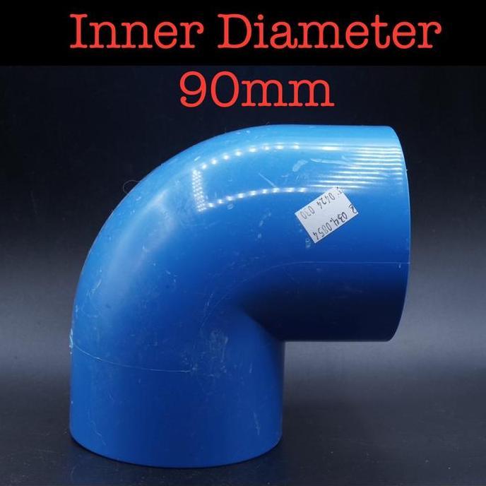 KEZOUKAKU- Blue Fitting Elbow Siku Inner Diameter 90mm 90 mm for Pipa PVC Hidroponik Konektor Elbow 
