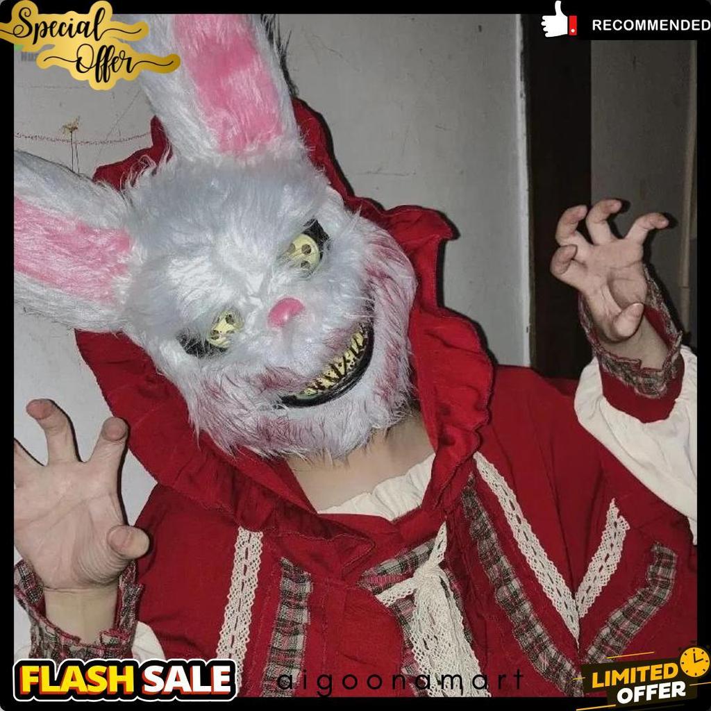 Lagi Diskon Nih Jukta [Cod] Topeng Kelinci Seram Halloween/Topeng Kelinci Berbulu Berdarah Untuk Hal
