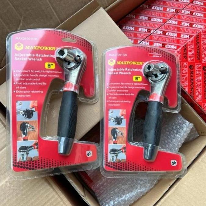 Kunci gagang sok ratchet 8 inch shock socket MAXPOWER JAPAN Multifungs