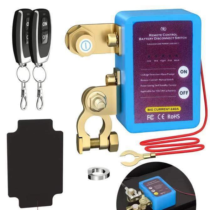 JAIDEE Saklar Pemutus Arus Aki Mobil + Remote Battery Engine Cut On Off Disconnect Switch 12V 24V