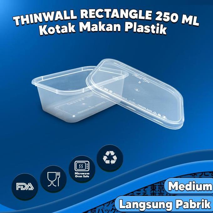 kotak plastik 250ml / thinwall plastik 250ml / cup puding 250 premium