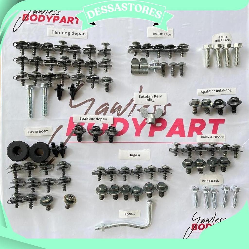 Baut Bodi Motor Mio J Dan Mio Gt Full Set/Baut Body Motor Mio J/Baut Body Motor Mio Gt Ori