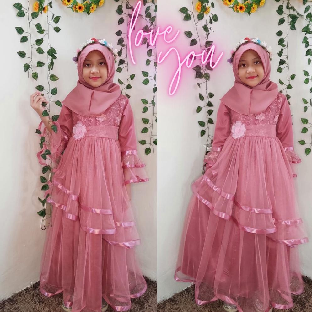 { Itsme.collection } Baju Pesta Anak Brukat / Gaun Pesta Anak Muslim Mewah Umur 3 tahun - 10 tahun
