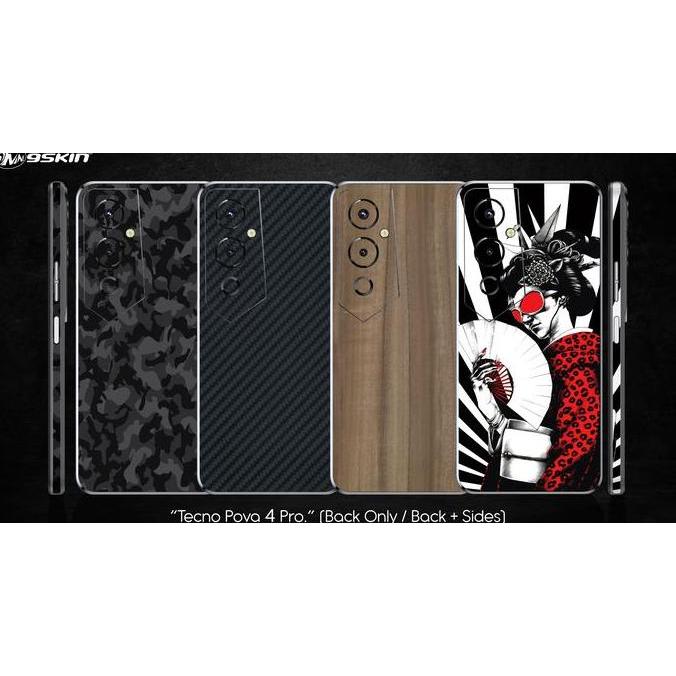 DF396>> 9skin Tecno Pova 4 Pro  Back Case Skin Custom Carbon Leather Special Texture