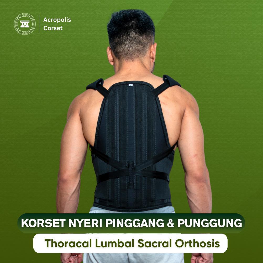 Korset TLSO HITAM / Korset Tulang Belakang / Penyangga Tulang Belakang / Kesehatan / Alat Terapi Ala
