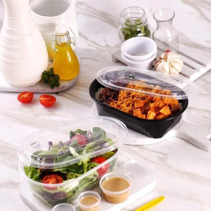 Thinwall oval 750ml |Tinwal oval 750ml|Mangkok plastik microwave 750ml